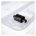 Pack of 12 Plastic Storage Box with Wheels & Lid & Clips 15 litre 400x295x208mm Polypropylene - S1015
