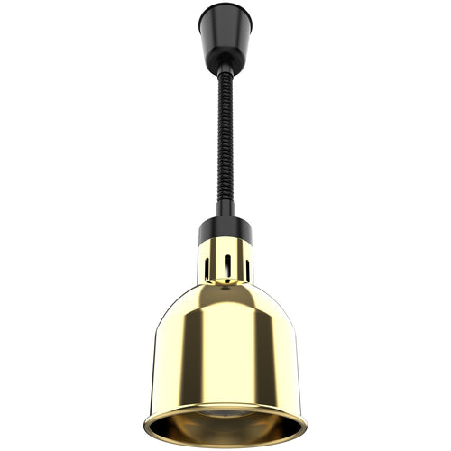 Single Head Hanging Warming Lamp Infrared Food Warmer Ø170×261mm Gold Finish - S1205