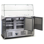 Commercial Saladette Fridge Glass top 3 doors - THS903VG