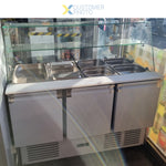 Commercial Saladette Fridge Glass top 3 doors - THS903VG