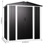 Outdoor Steel Storage Shed 6 x 4ft 1800 x 1200 x 1850mm - SART106