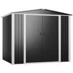 Outdoor Steel Storage Shed 8 x 6ft 2400 x 1800 x 2050mm - SART108