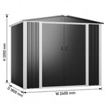Outdoor Steel Storage Shed 8 x 6ft 2400 x 1800 x 2050mm - SART108