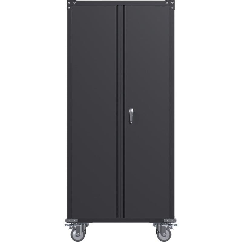 Commercial Mobile Black Steel Cabinet 2 Doors 800x410x1800mm - SART204