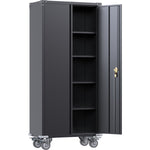 Commercial Mobile Black Steel Cabinet 2 Doors 800x410x1800mm - SART204