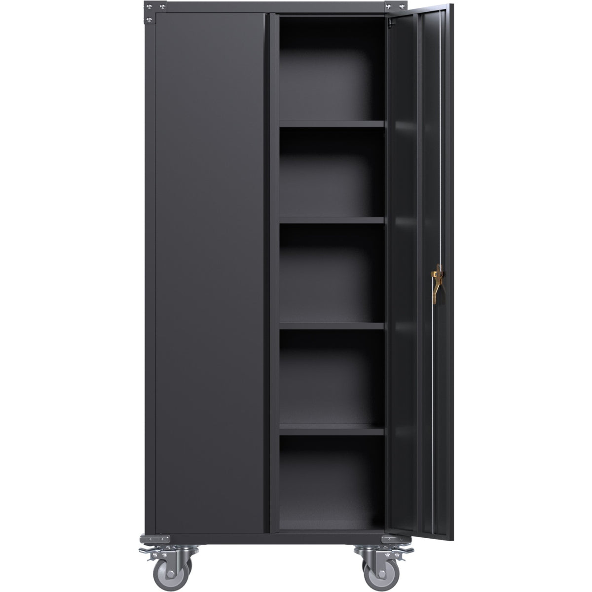 Commercial Mobile Black Steel Cabinet 2 Doors 800x410x1800mm - SART204