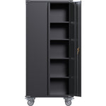 Commercial Mobile Black Steel Cabinet 2 Doors 800x410x1800mm - SART204