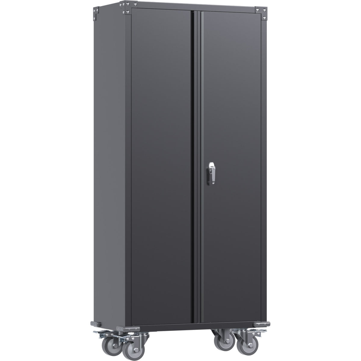 Commercial Mobile Black Steel Cabinet 2 Doors 800x410x1800mm - SART204