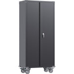 Commercial Mobile Black Steel Cabinet 2 Doors 800x410x1800mm - SART204