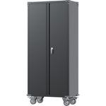 Commercial Mobile Black Steel Cabinet 2 Doors 800x410x1800mm - SART204