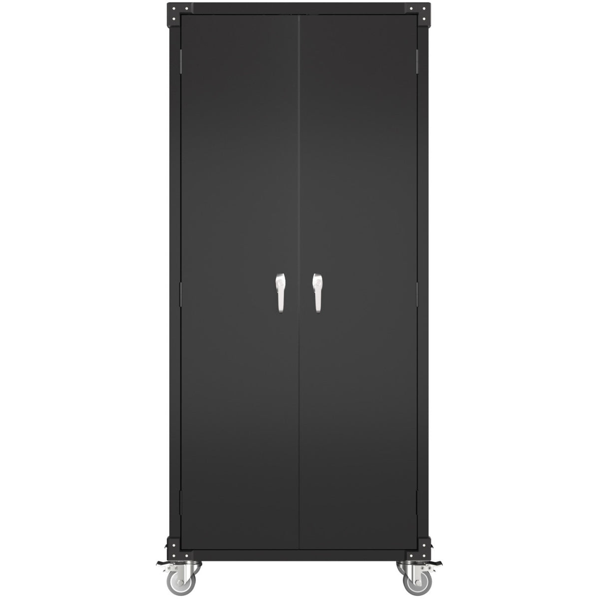 Professional Metal Black 2 Door Lockable Steel Tool Cabinet with 4 Adjustable Shelves 800x420x1830mm - SART214