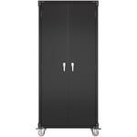 Professional Metal Black 2 Door Lockable Steel Tool Cabinet with 4 Adjustable Shelves 800x420x1830mm - SART214