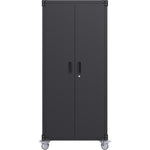 Professional Black 2 Door Lockable Steel Tool Cabinet with 4 Adjustable Shelves 800x420x1830mm - SART216