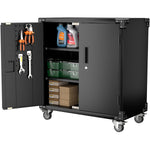 Professional Mobile Black 2 Door Steel Tool Cabinet 800x420x900mm - SART220