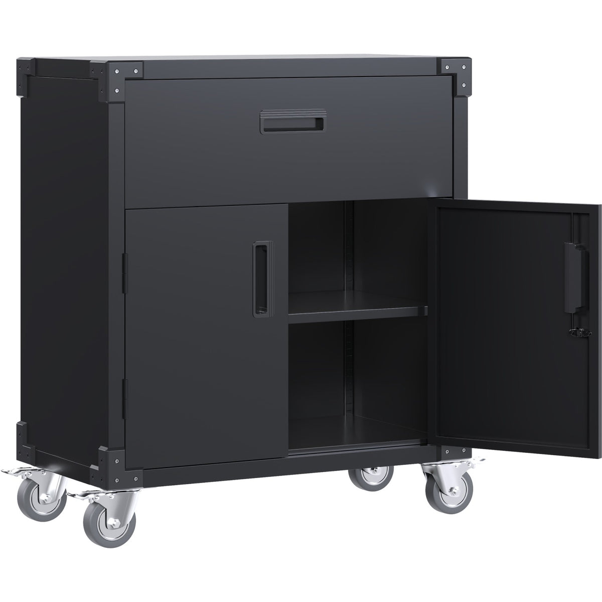 Professional Mobile Black 2 Door 1 Drawer Steel Tool Cabinet 800x420x900mm - SART222