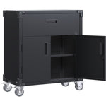 Professional Mobile Black 2 Door 1 Drawer Steel Tool Cabinet 800x420x900mm - SART222