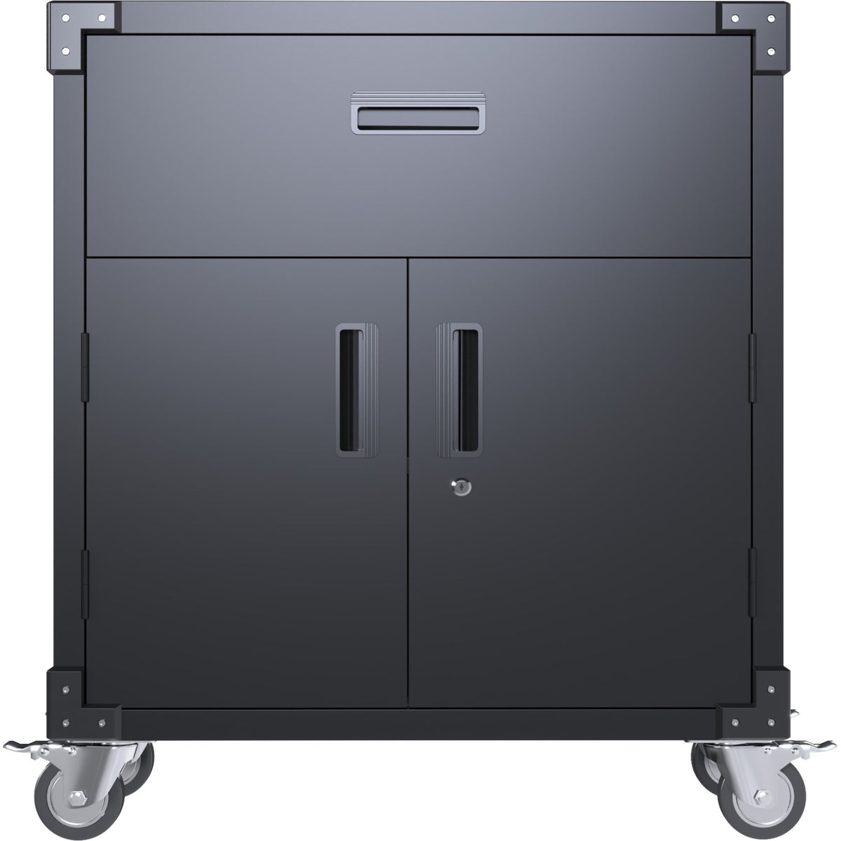 Professional Mobile Black 2 Door 1 Drawer Steel Tool Cabinet 800x420x900mm - SART222