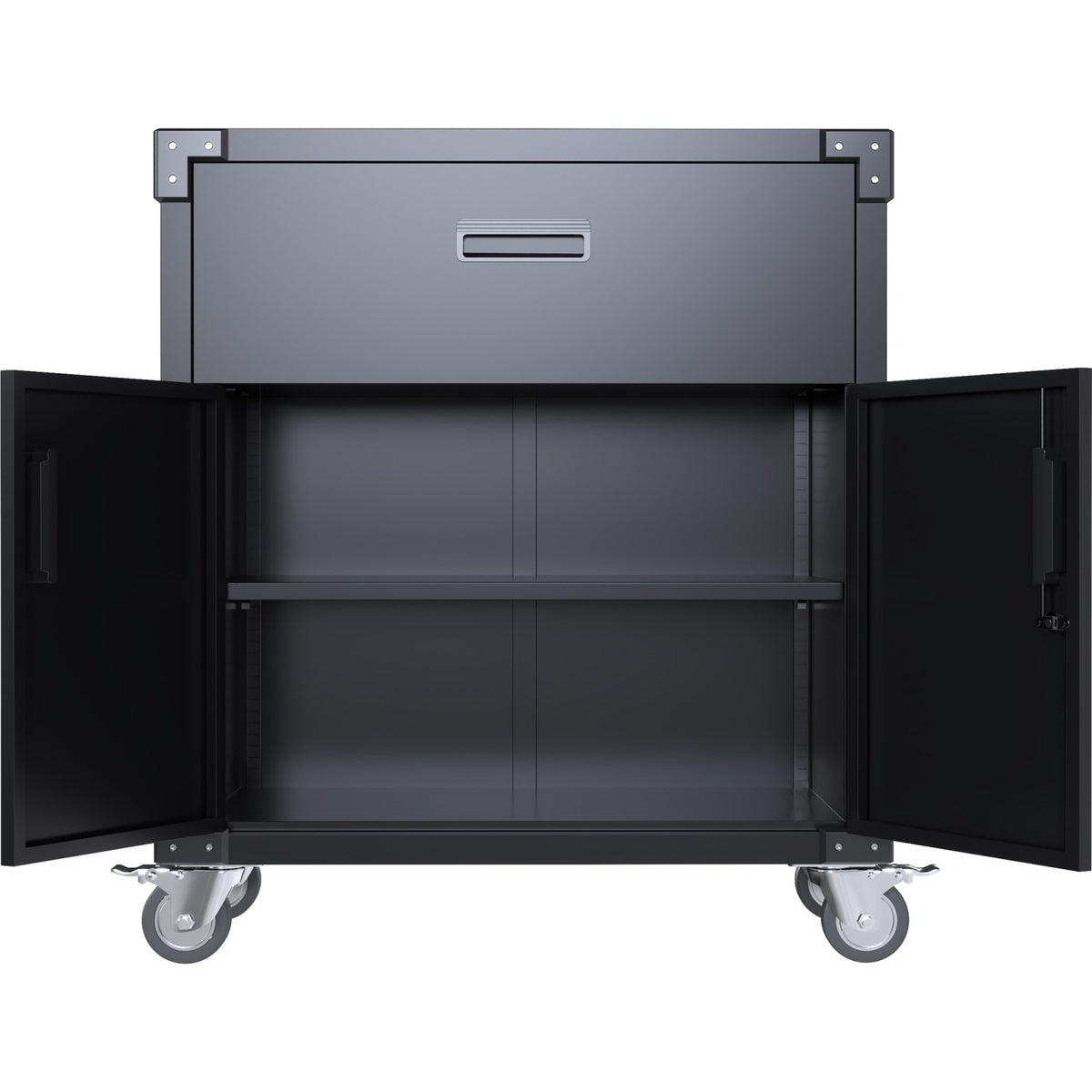 Professional Mobile Black 2 Door 1 Drawer Steel Tool Cabinet 800x420x900mm - SART222