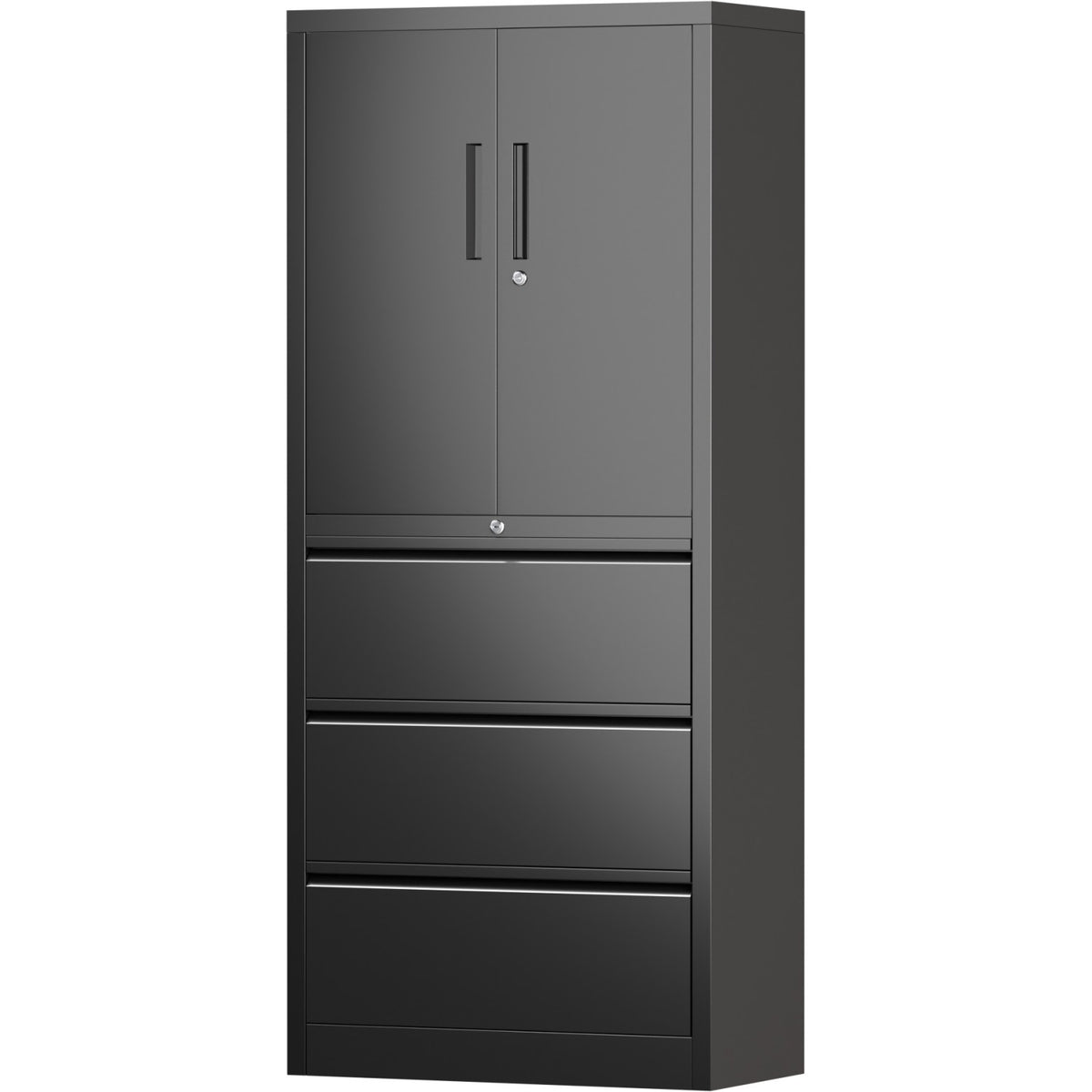 Professional Black Steel Cabinet 2 Doors 3 Drawers 760x380x1780mm - SART234