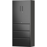 Professional Black Steel Cabinet 2 Doors 3 Drawers 760x380x1780mm - SART234