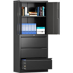 Professional Black Steel Cabinet 2 Doors 3 Drawers 760x380x1780mm - SART234