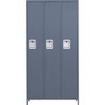 Commercial Grey 3 Door Locker with 2 Shelves 900x400x1830mm - SART236