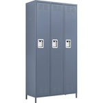 Commercial Grey 3 Door Locker with 2 Shelves 900x400x1830mm - SART236
