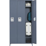 Commercial Grey 3 Door Locker with 2 Shelves 900x400x1830mm - SART236