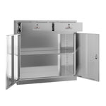 Commercial Stainless Steel Upright Cabinet with 2 Drawers and Double Doors, 900×900mm - SARTSS2DW