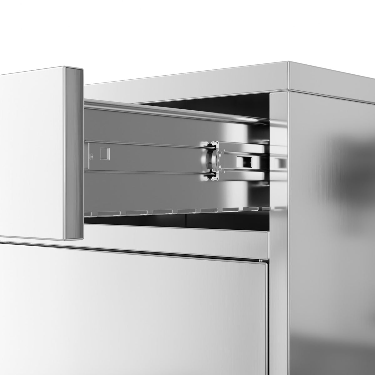 Commercial Stainless Steel Upright Cabinet with 2 Drawers and Double Doors, 900×900mm - SARTSS2DW