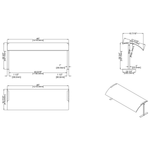 Acrylic Stand alone Sneeze guard with Stainless steel frame 1219x417x527mm - SASG1648