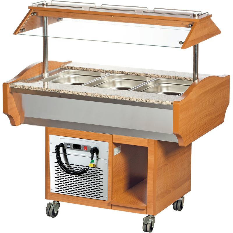 Refrigerated Salad Bar 3xGN1/1 Walnut - SBM3C