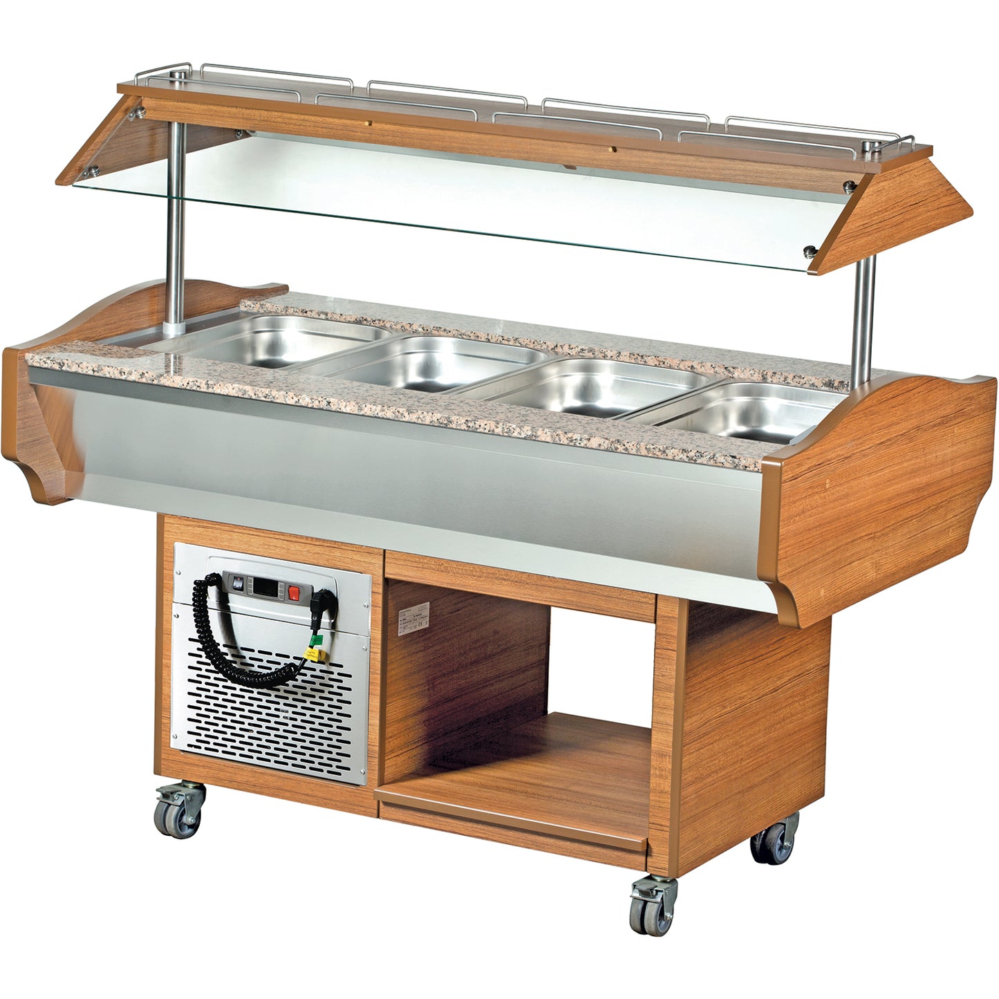 Refrigerated Salad Bar 4xGN1/1 Walnut - SBM4C