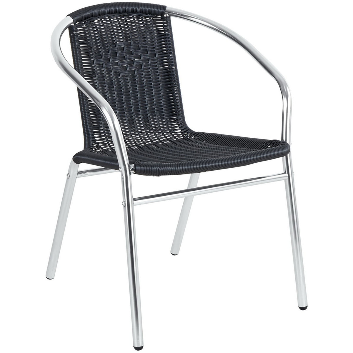 Bistro Arm Chair Aluminium & Black Wicker Indoors & Outdoors - SC020