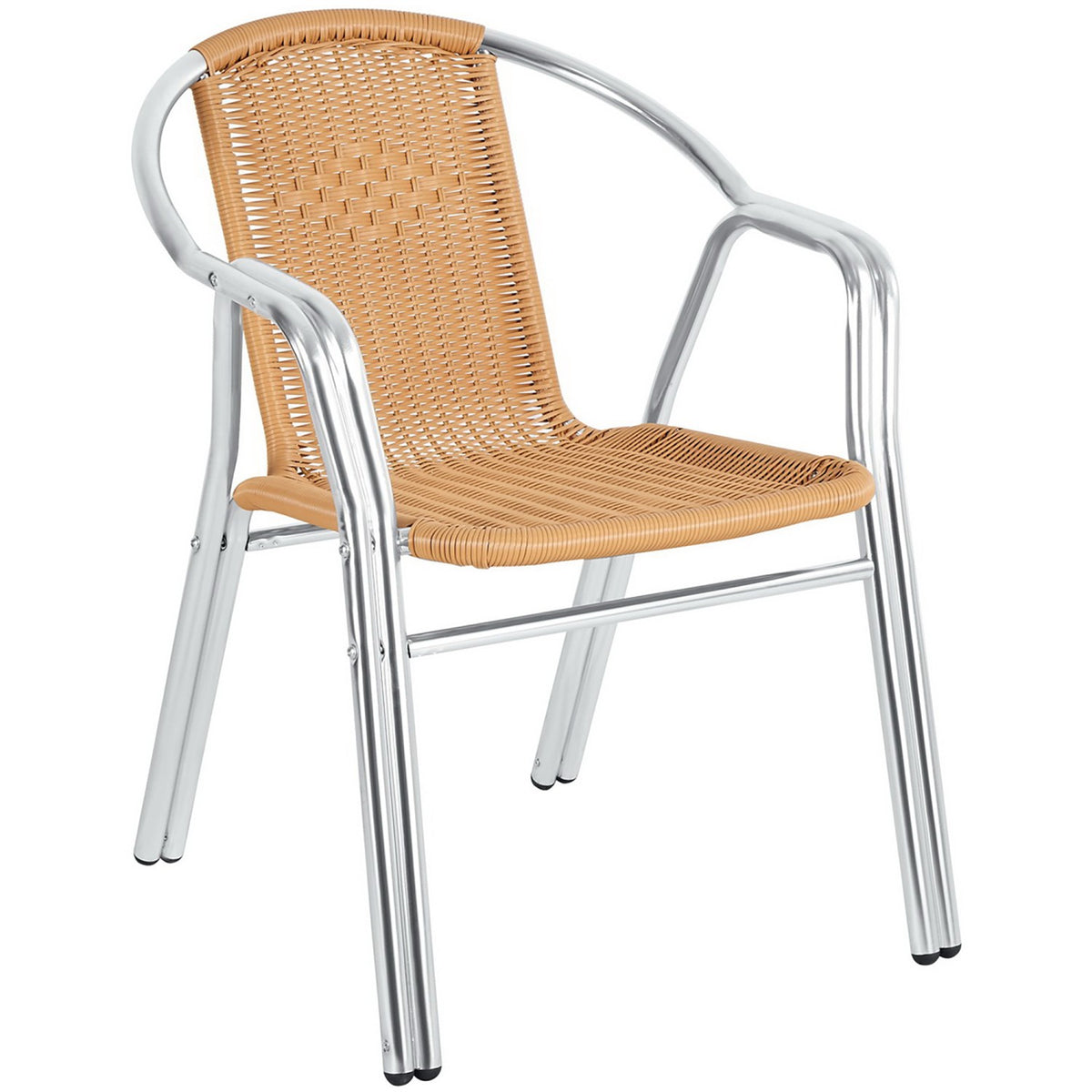 Bistro Arm Chair Aluminium & Natural Wicker Indoors & Outdoors - SC029