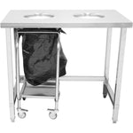 Adexa Stainless Steel Wheeled Waste Bag Holder Trolley | Commercial Kitchen UK