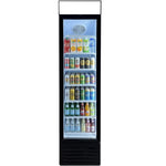 Slim Upright Fridge 145 litres Hinged glass door LED Canopy Black - SC145B