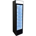 Slim Upright Fridge 145 litres Hinged glass door LED Canopy Black - SC145B