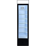 Slim Upright Fridge 145 litres Hinged glass door LED Canopy Black - SC145B