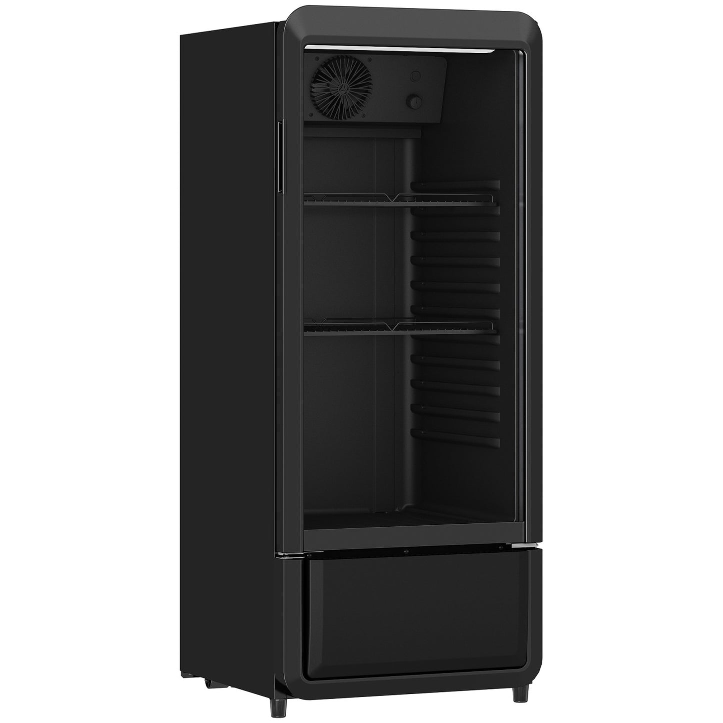 Commercial 200L Upright Glass Door Bottle Cooler Black 540 x 560 x 1325mm - SC200BLACK