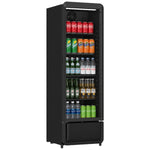 Commercial 388L Upright Single Glass Door Bottle Cooler Black 595 x 592 x 1878mm - SC360BLACK