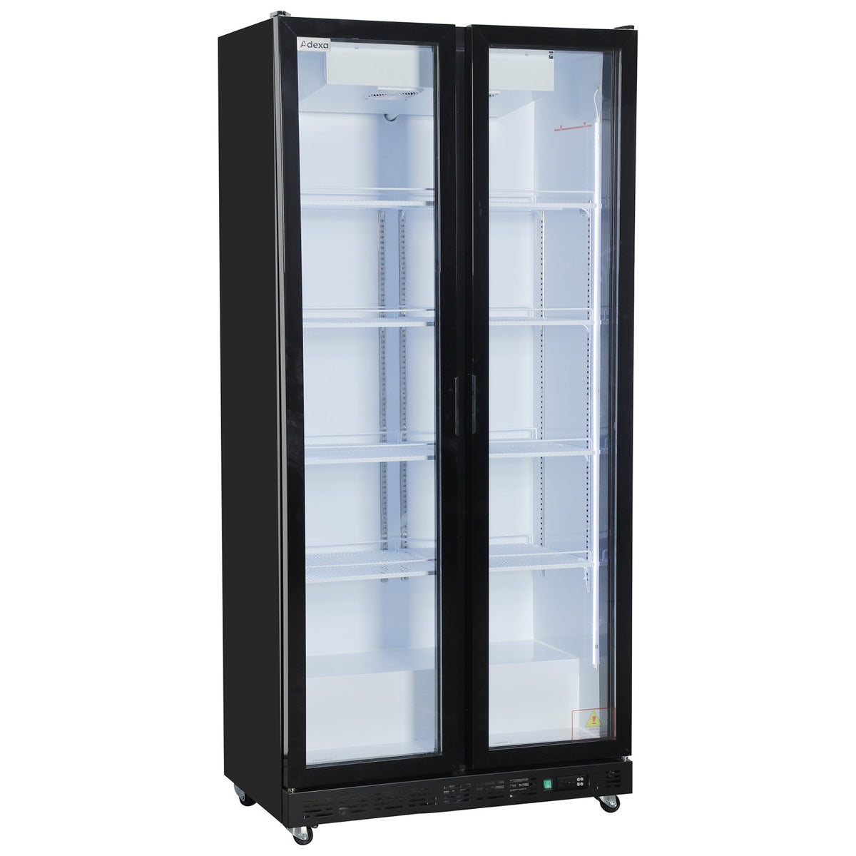 Commercial Upright Display Chiller 615L 2 Glass Door Black 900 x 580 x 1950mm - SC900