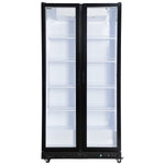 Commercial Upright Display Chiller 615L 2 Glass Door Black 900 x 580 x 1950mm - SC900