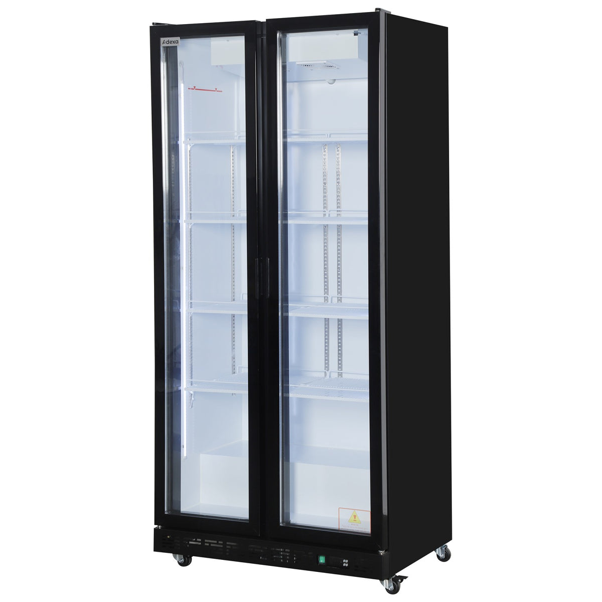 Commercial Upright Display Chiller 615L 2 Glass Door Black 900 x 580 x 1950mm - SC900