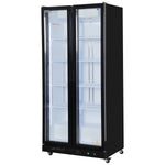 Commercial Upright Display Chiller 615L 2 Glass Door Black 900 x 580 x 1950mm - SC900