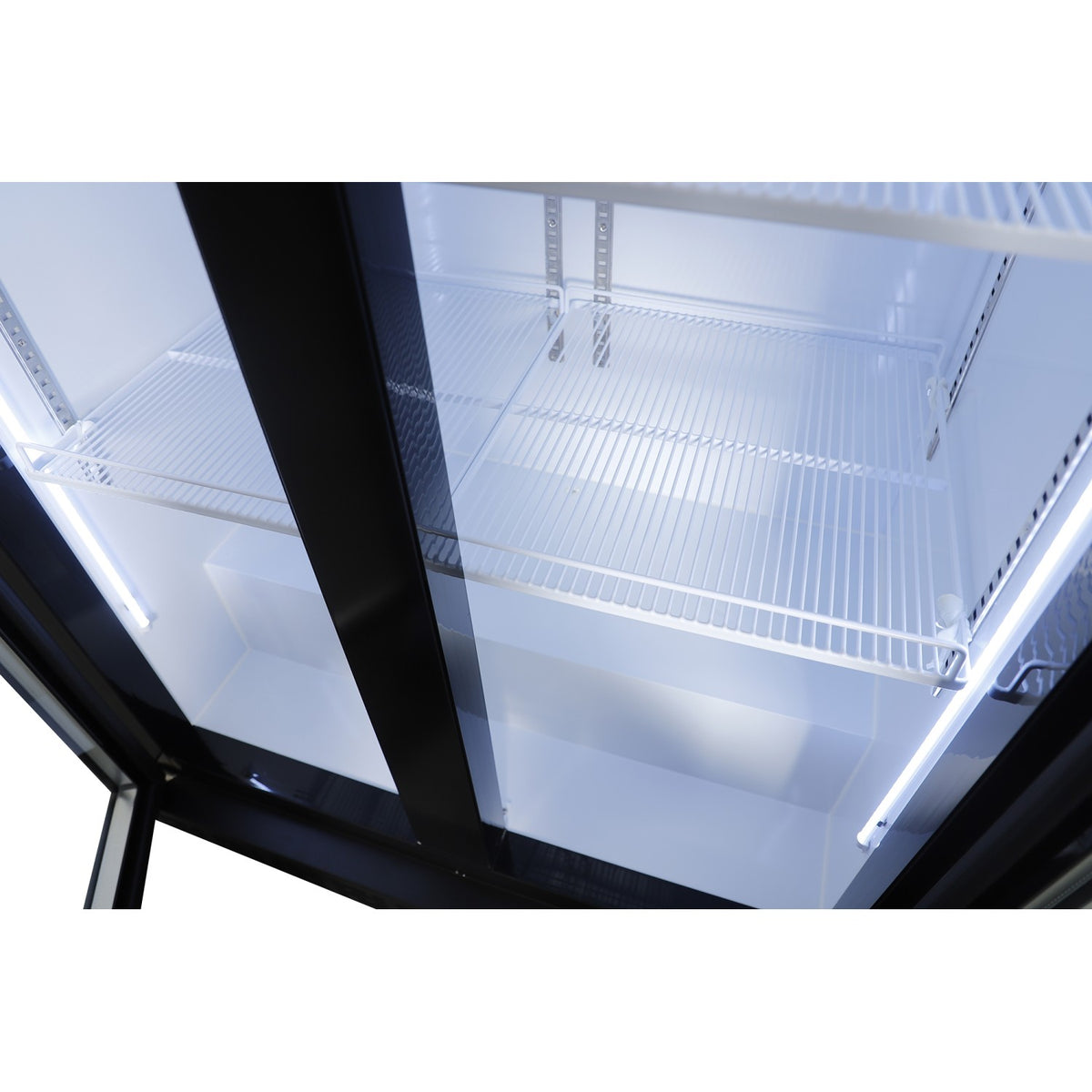 Commercial Upright Display Chiller 615L 2 Glass Door Black 900 x 580 x 1950mm - SC900