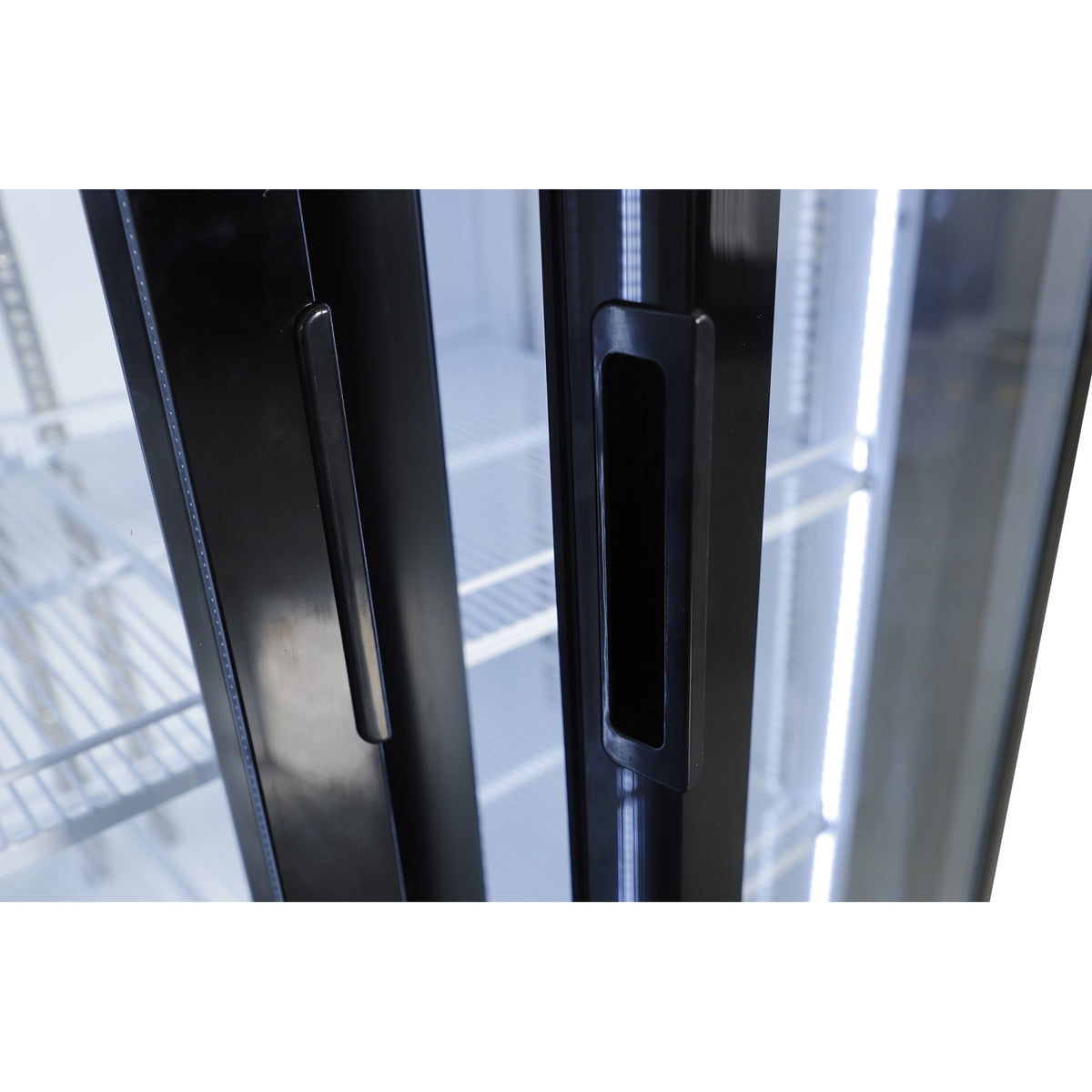 Commercial Upright Display Chiller 615L 2 Glass Door Black 900 x 580 x 1950mm - SC900