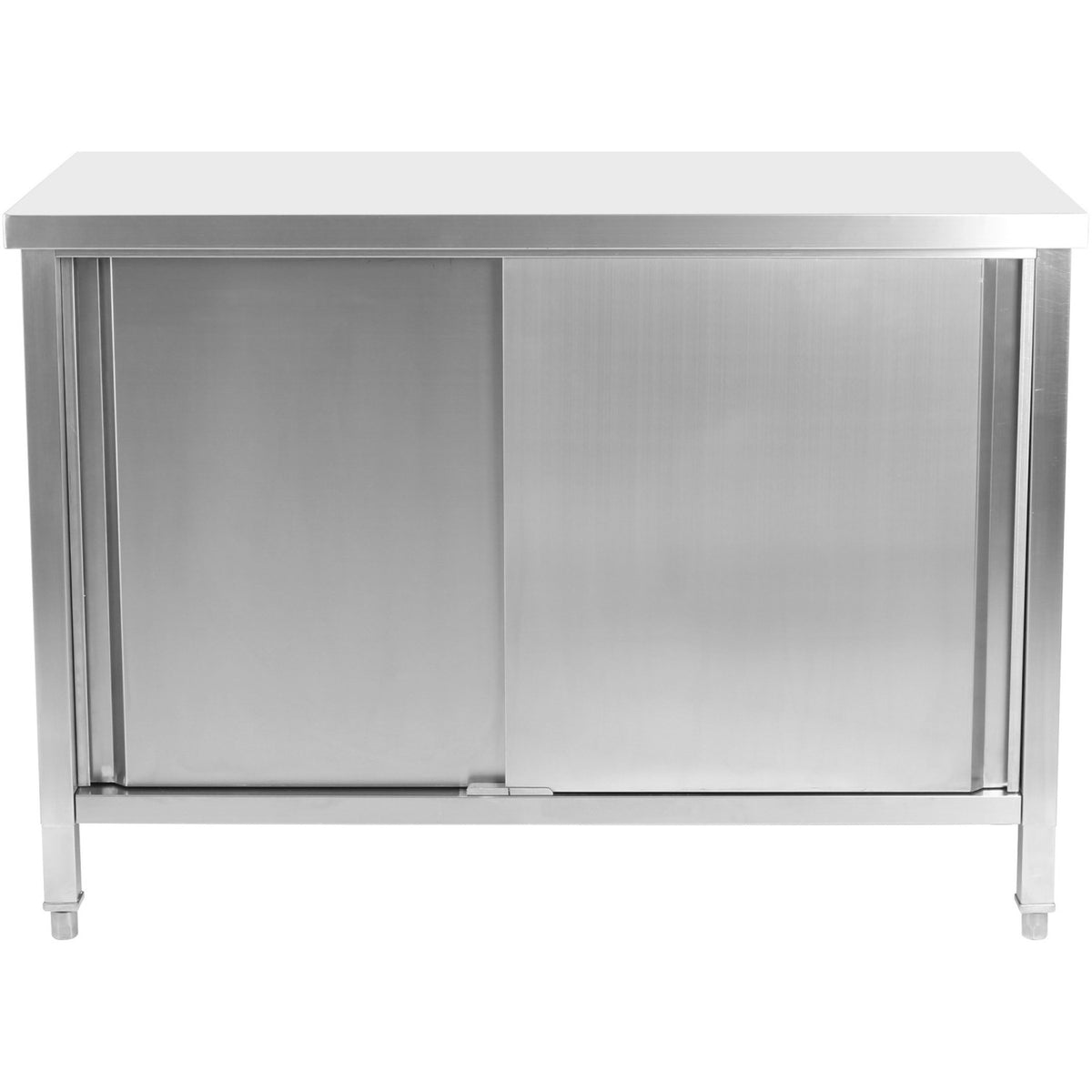 Commercial worktop Floor Cupboard Sliding doors Stainless steel 1200x600x850mm - VTC126SL