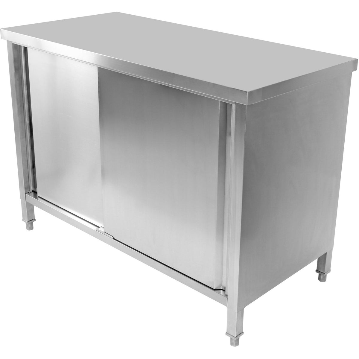 Commercial worktop Floor Cupboard Sliding doors Stainless steel 1200x600x850mm - VTC126SL