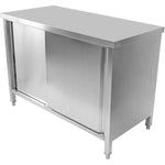 Commercial Worktop Floor Cupboard Sliding doors Stainless steel 1400x600x850mm - VTC146SL